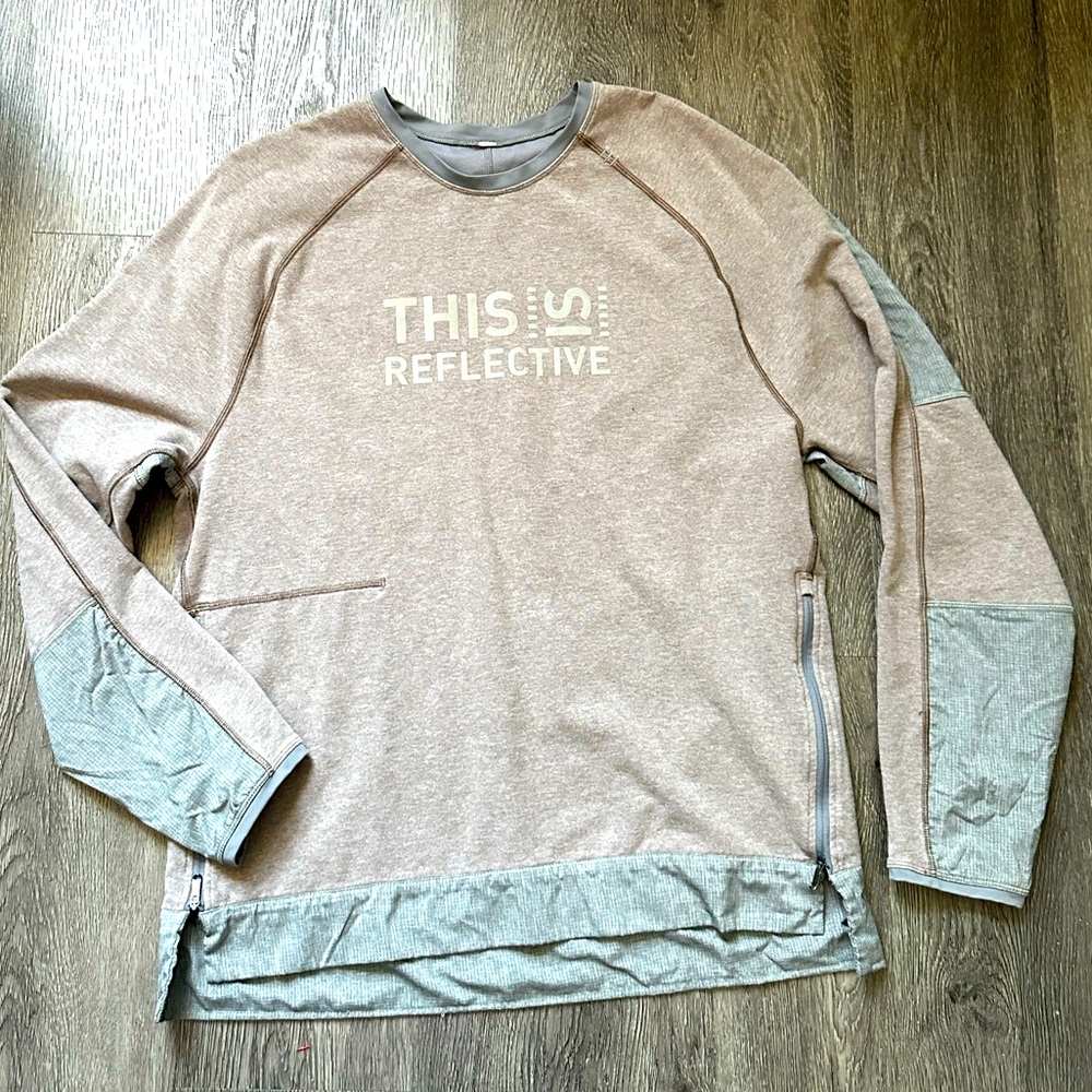 lululemon athletica Tan and Gray Men's Shirt